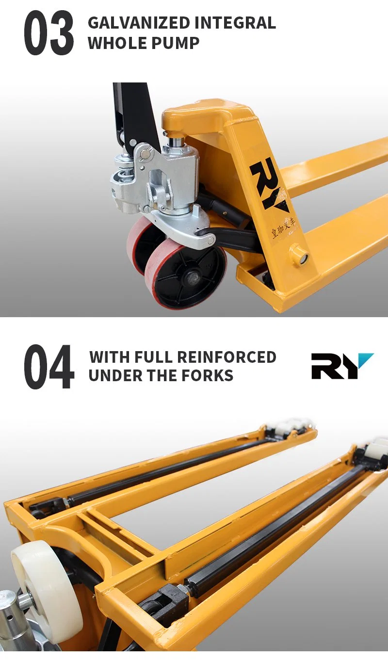 Royal 2500kg 3000kg 3500kg Nylon PU Wheel Hand Manual Pallet Jack Truck with Factory Price